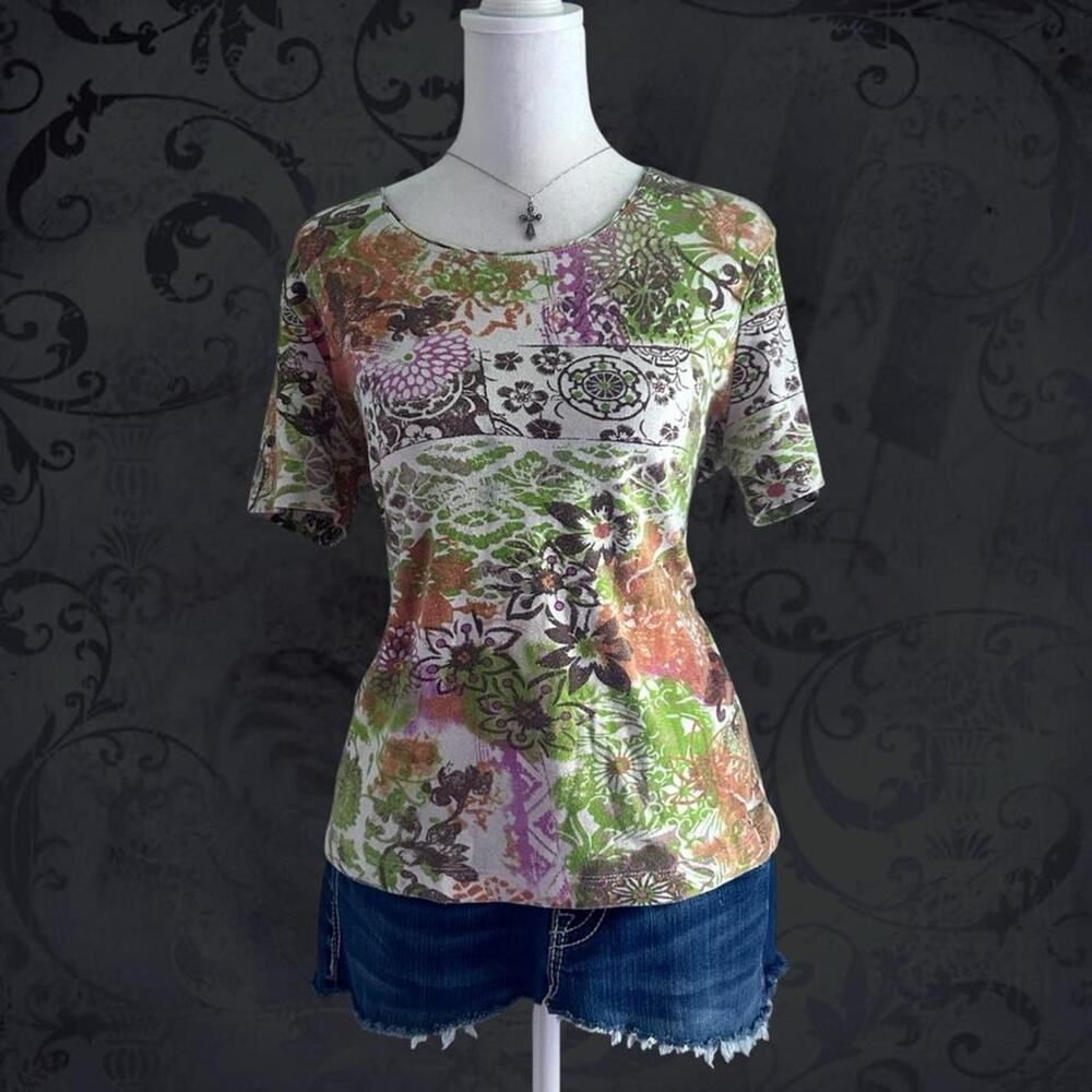 patchwork floral top
